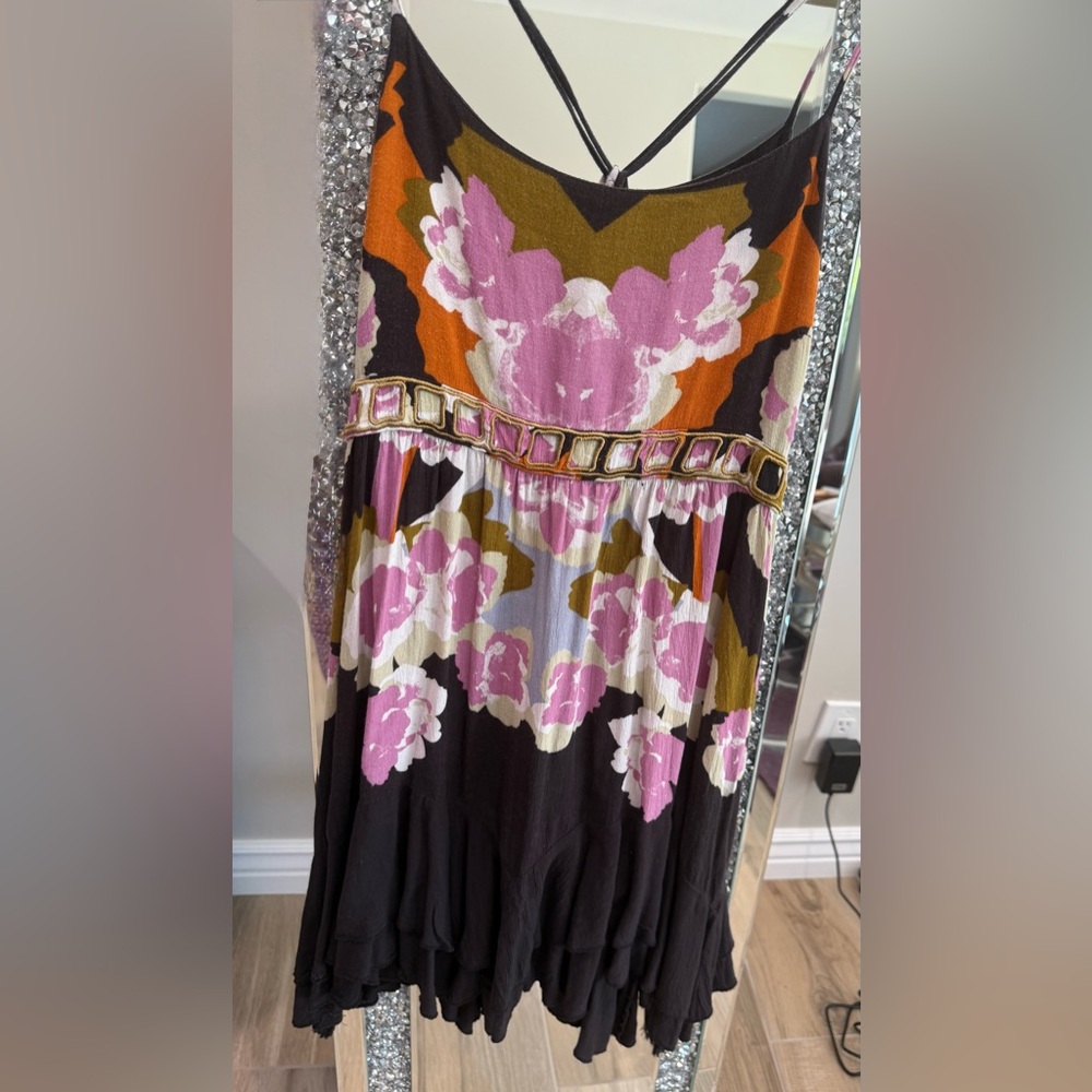 Free People Pink Spaghetti Strap Mini Dress